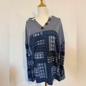 Paisley Patterned Long Sleeve Top by Grace and Emma